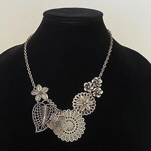 Premier Designs Necklace Silver Tone 15.5"+4"